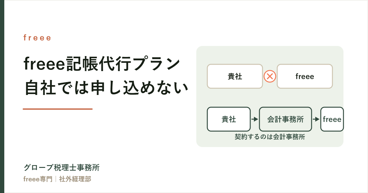 freeeの記帳代行プランは自社で申し込めない｜記帳代行会社と税理士の違い